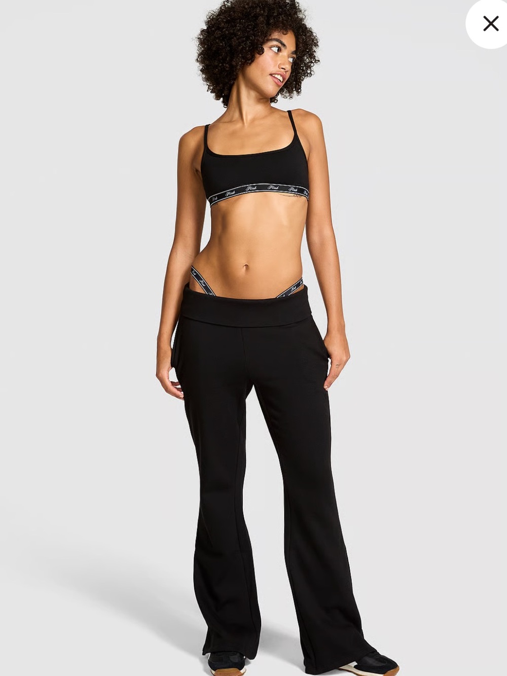 PINK Victoria’s Secret ~ Campus Fleece Foldover Flare Sweatpants
